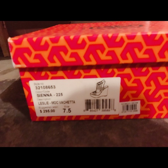 Tory Burch Leslie Cork Wedges in Sienna - Brown - Picture 5 of 8